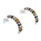 Southwest Multicolor Sterling Silver Post Hoop Earrings WX71568